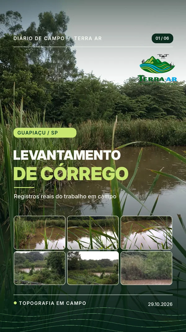 Conteúdo Terra Ar: levantamento de córrego em Guapiaçu
